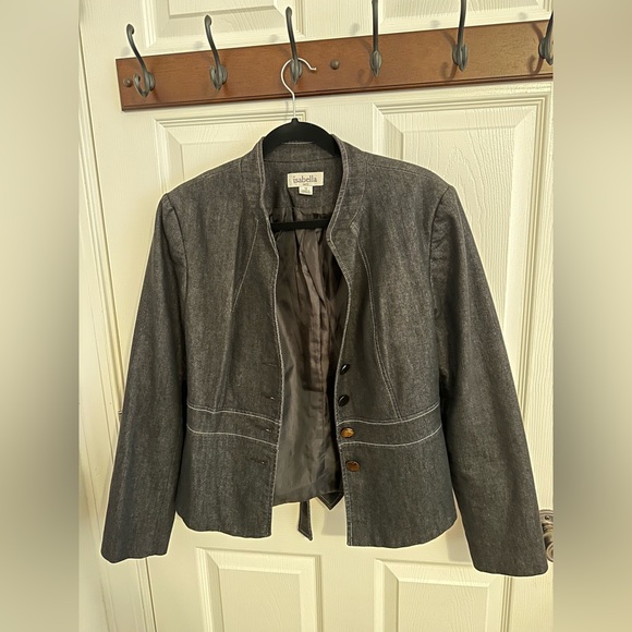 Denim Blazer with Tie Detail - Picture 8 of 8